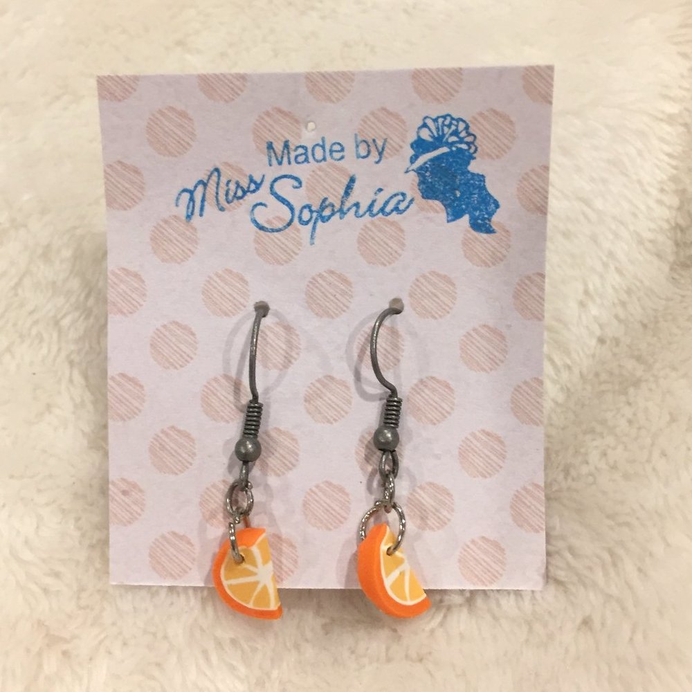 Dangle Orange Halves Earrings